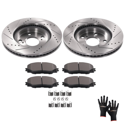 Front Brake Rotors and Pads Kit for Toyota Prius V (2012–2017), RAV4 (2006–2018) D1210