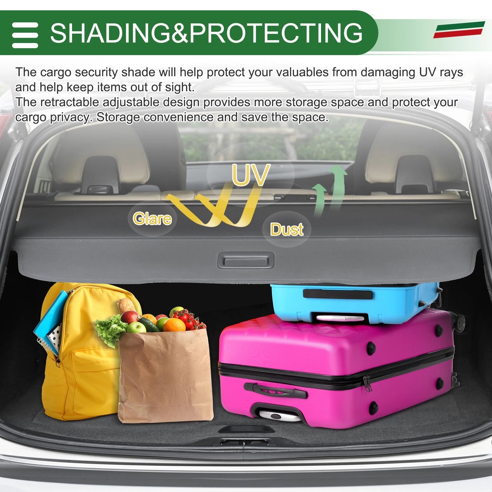 Trunk Retractable Cargo Cover for Subaru Outback 5 Seat (2016–2019)