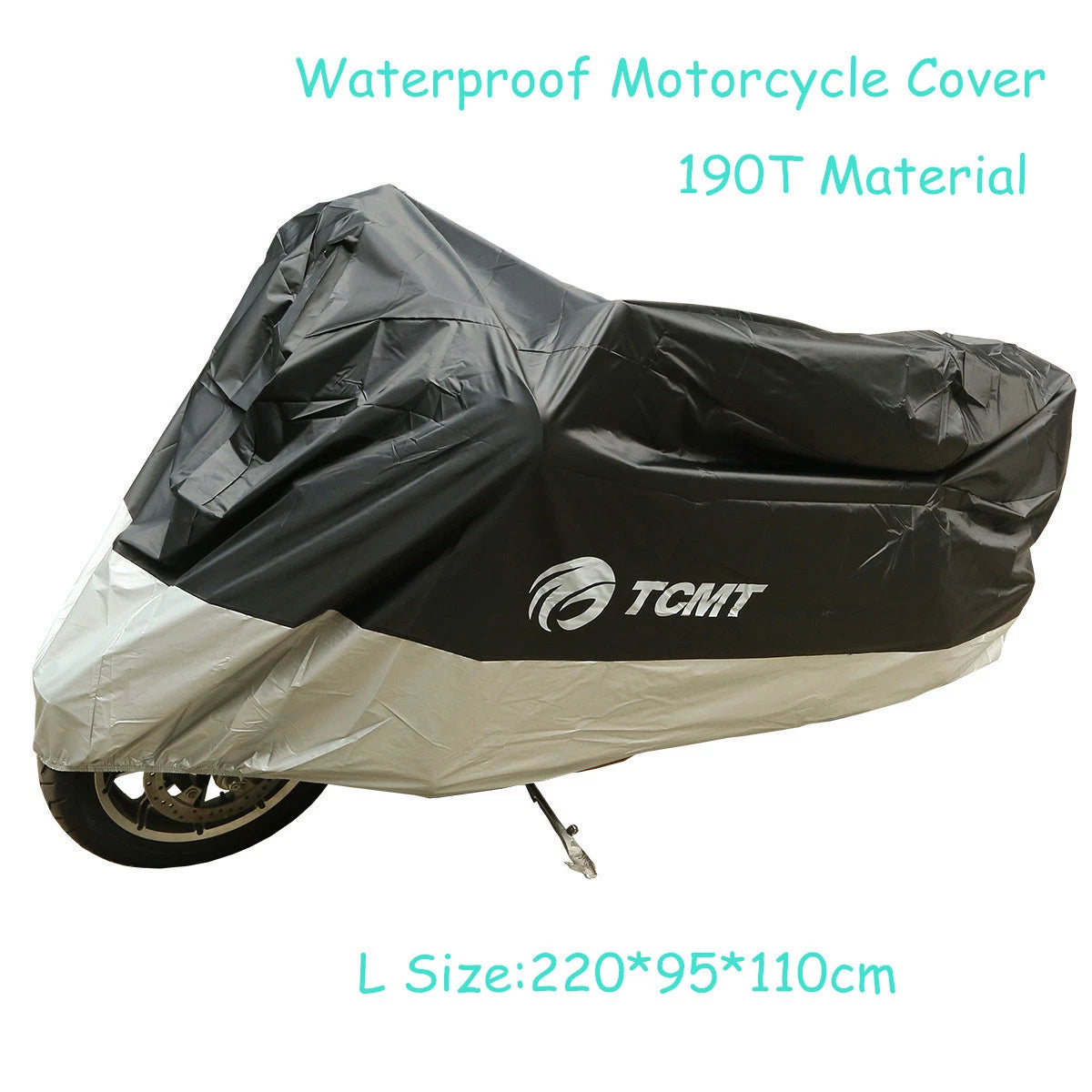 Motorcycle Cover for Size L Bikes (190T Waterproof UV Protector)