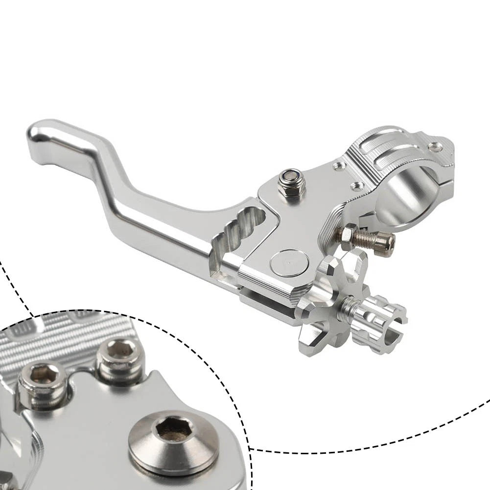 Universal Stunt Clutch Lever Performance Cable Pull for Motorcycles (7/8) Silver