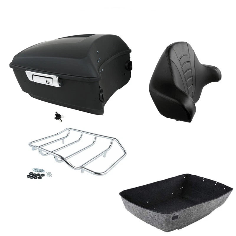 Matte Black Trunk Backrest Top Rack for Harley Touring Road Glide (2014–2026)