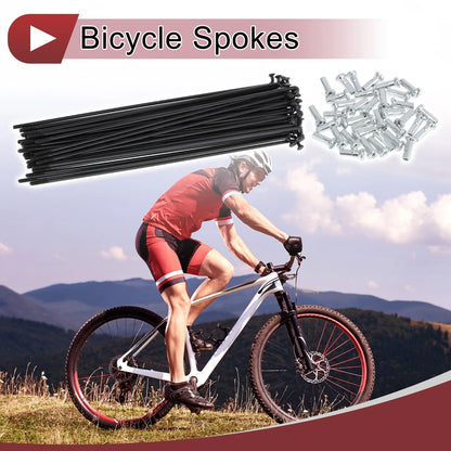 Bicycle Wheel Spokes 154mm Set for 36 14G Carbon Steel Black (Universal)