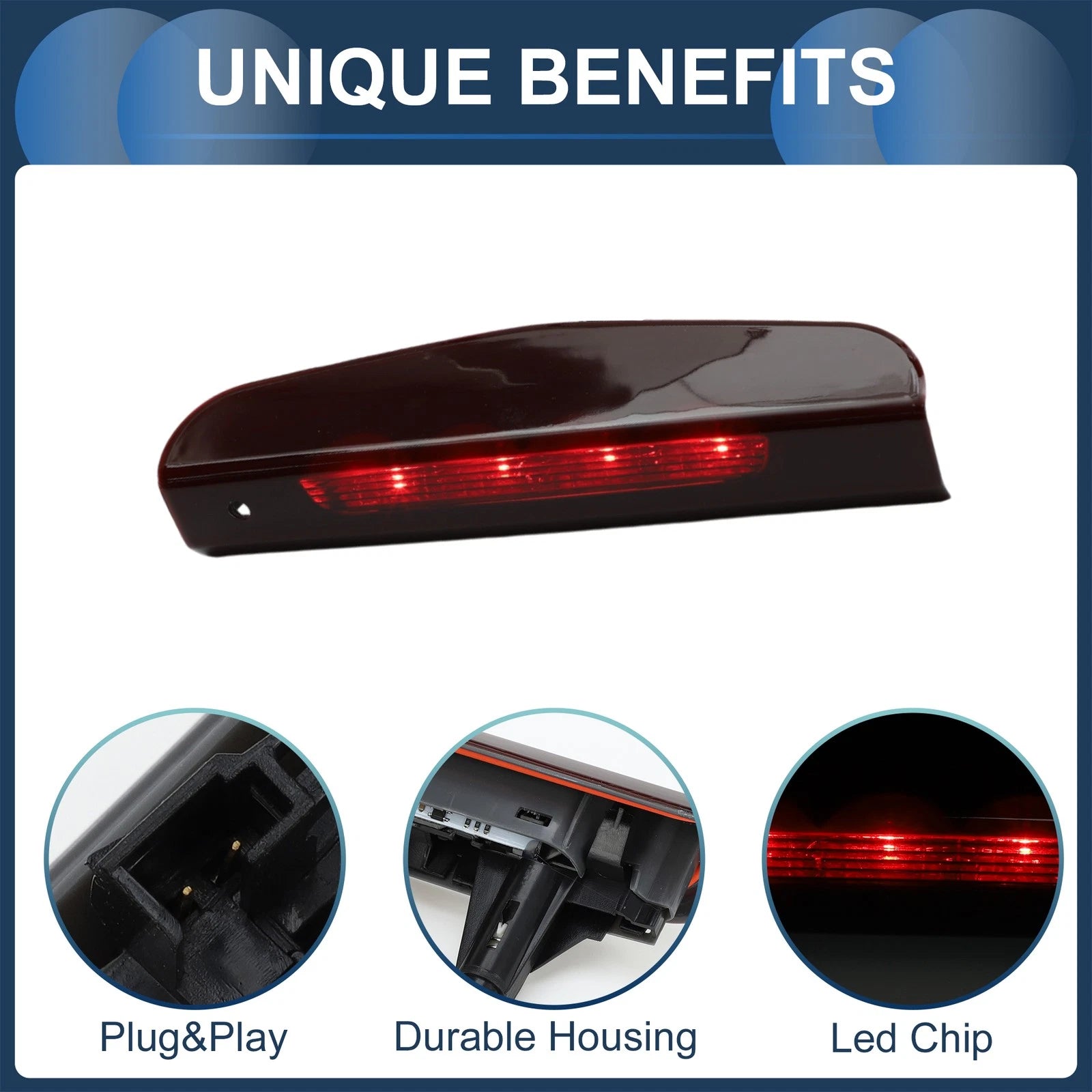 LED Third Brake Light for Opel Vauxhall Corsa D (2006–2014) Red Housing