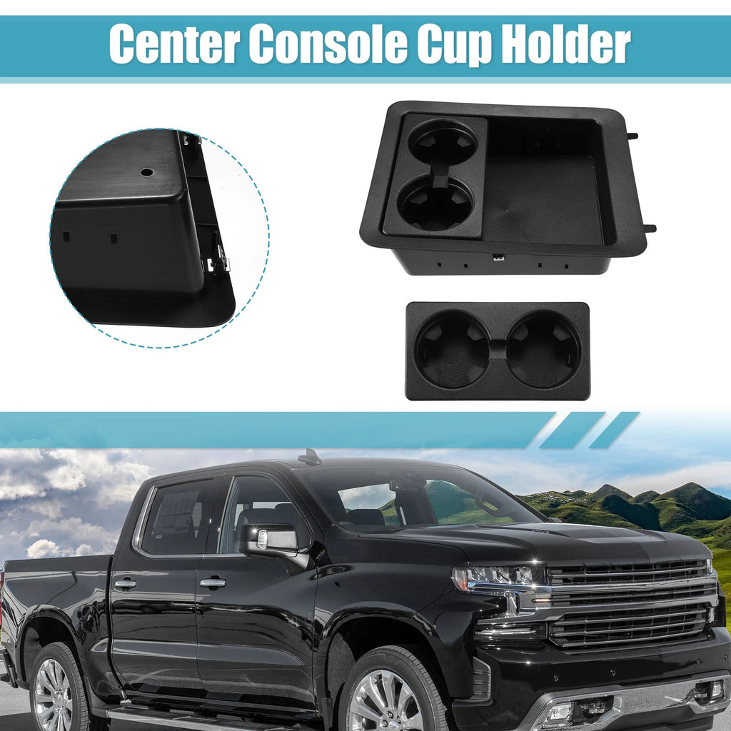 Center Console Cup Holder Bezel Replacement Black for Chevrolet Silverado 1500 (2014–2018)