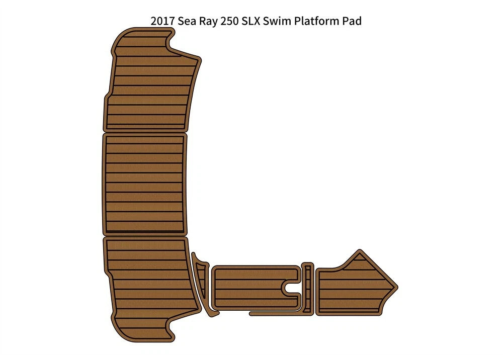 Swim Platform Pad for Sea Ray 250 SLX (2017) - EVA Foam Faux Teak Deck Flooring