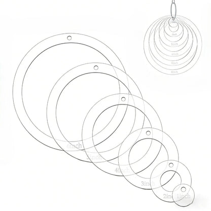 6 Pcs Circle Quilting Acrylic Templates for Sewing and Fabric Crafts