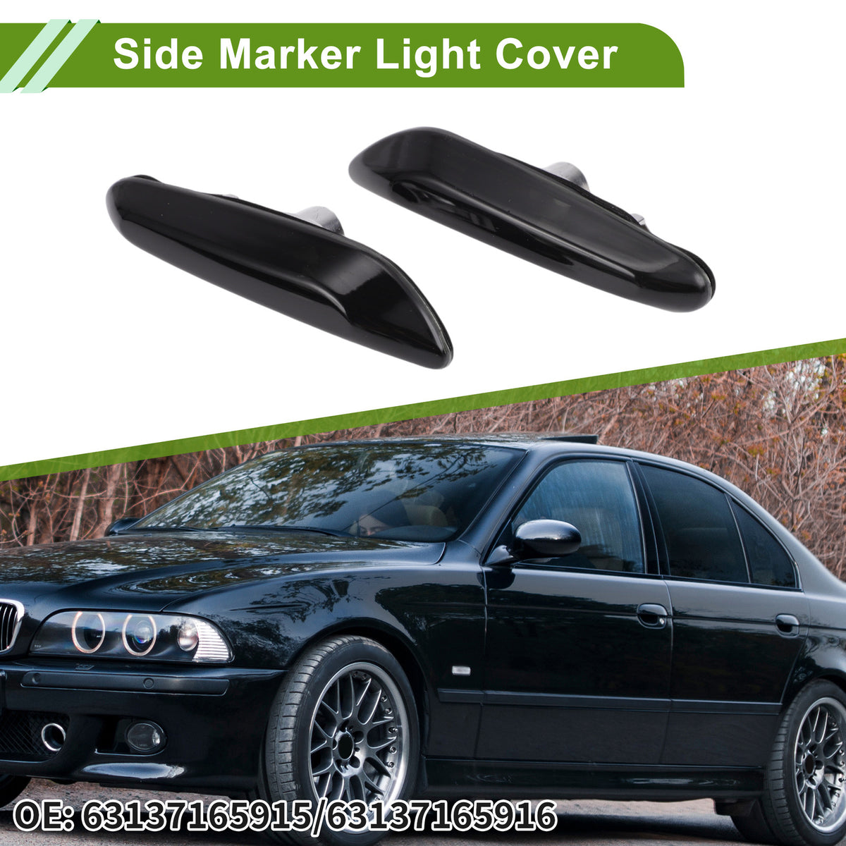 Left Right Side Marker Light Cover Replacement for BMW 3 Series (2002–2005)
