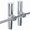 2X Boat Fishing Rod Holder Clamp for Rail Mount (7/8"-1") Marine Stainless Steel