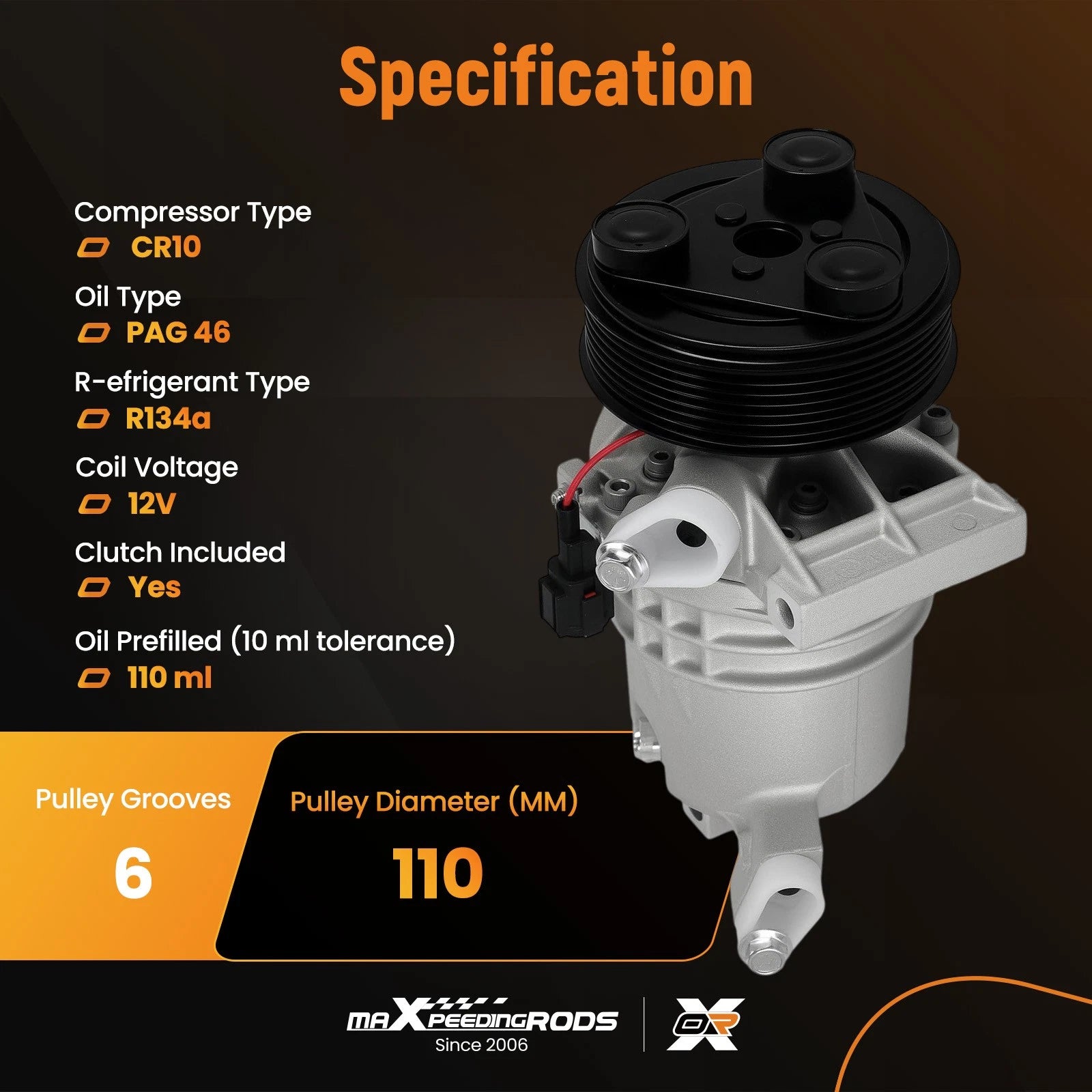 A/C Compressor with Clutch for Nissan Versa (2007–2012) CO 29195C