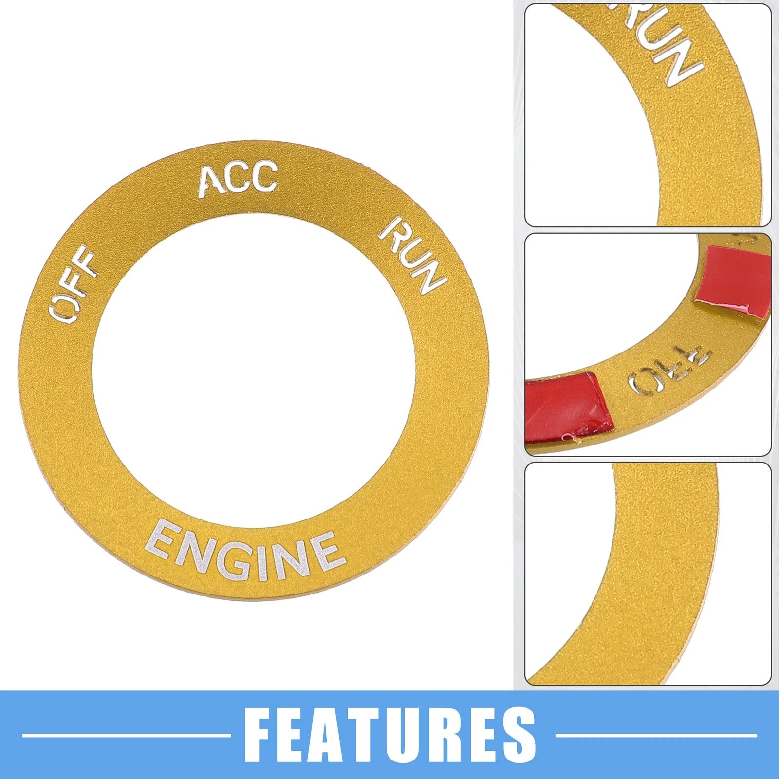 Engine Start Button Sticker for Dodge Charger Challenger Aluminum Gold (2011–2023)