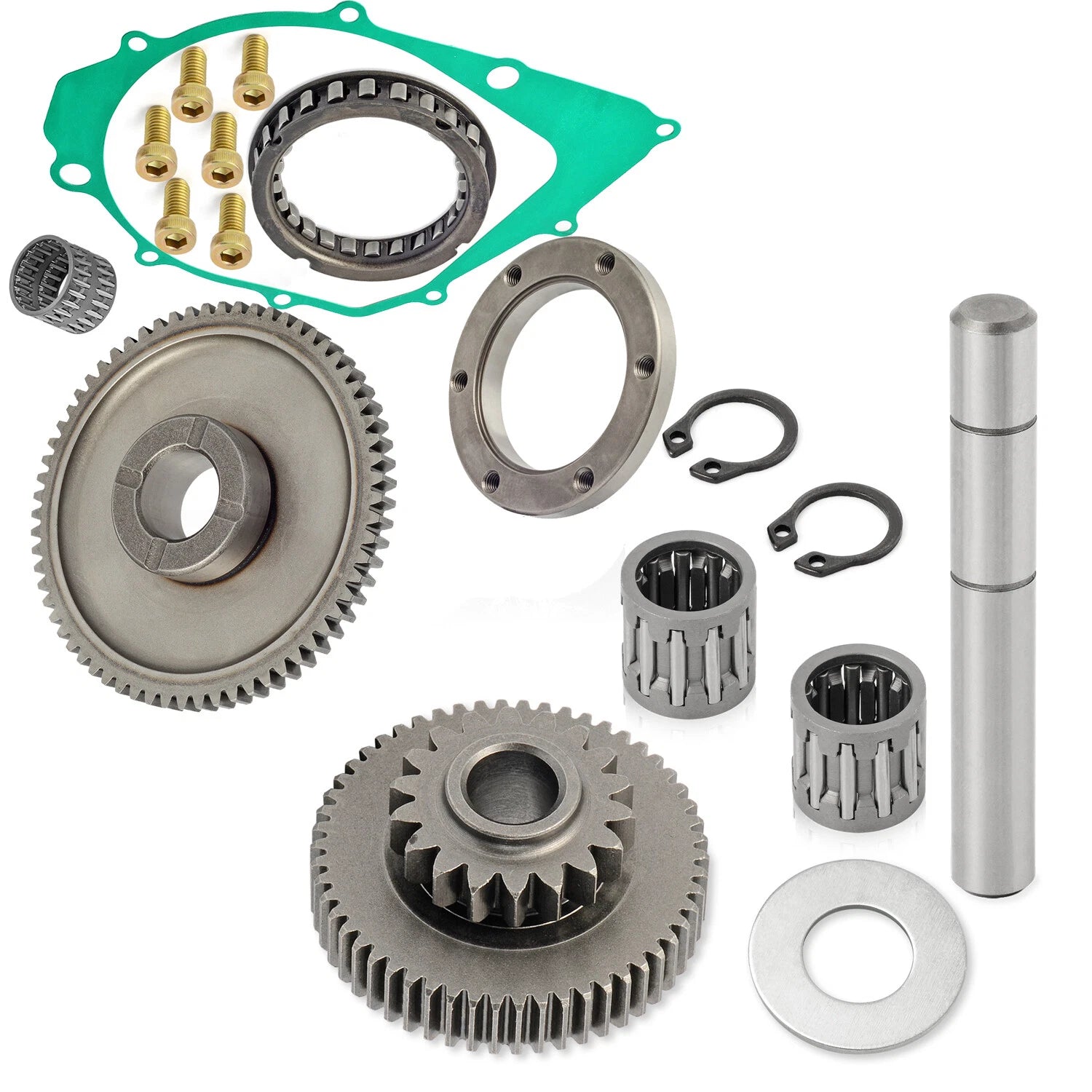 Starter Clutch One Way Bearing Gear Idler Kit 18T/54T for Yamaha Big Bear YFM350 (1987–1999)