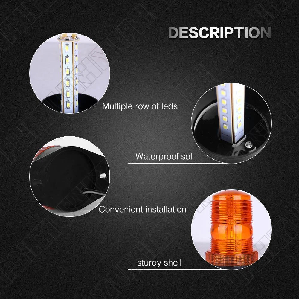 LED Flashing Beacon Strobe Light for Universal Vehicles (12V-30V)