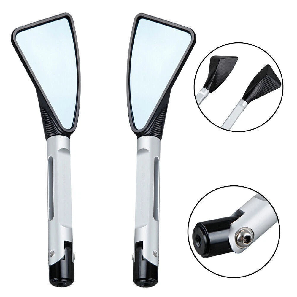 2X CNC Rear View Side Mirrors for Yamaha R6 (1999–2003) & R1 (2000–2001) Silver
