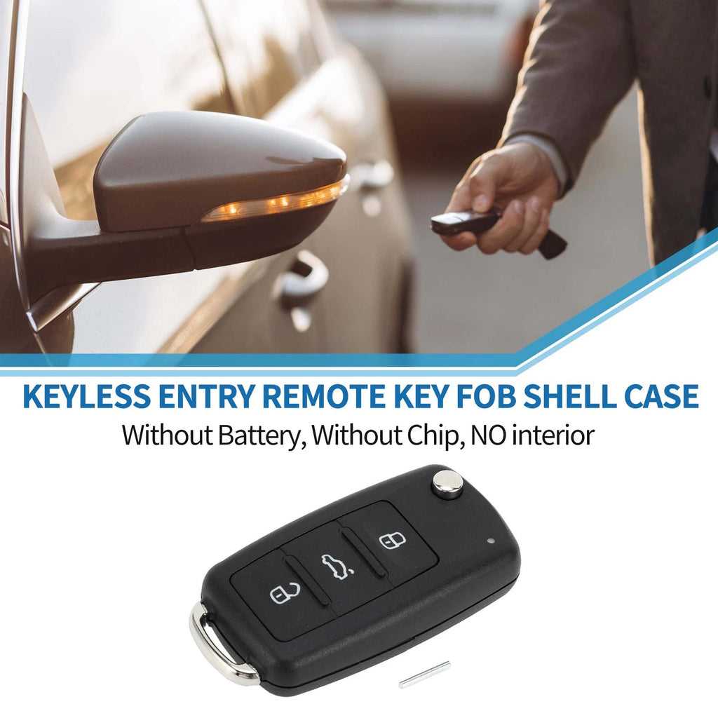 Keyless Entry Remote Case Key Shell 3 Buttons for Volkswagen Caddy (2011–2013)