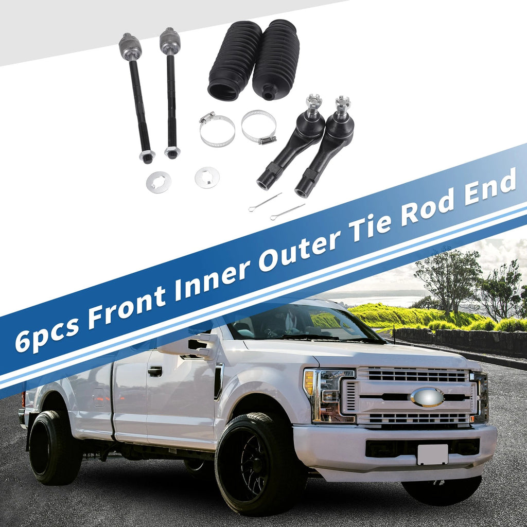 6pcs Tie Rod End Links Kit Front Inner Outer for Ford Ranger (2011–2023)