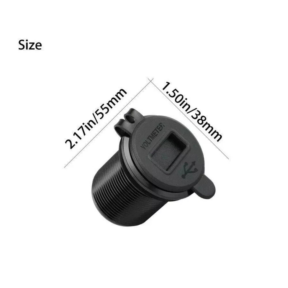 Dual USB Charger Power Outlet with LED Display for