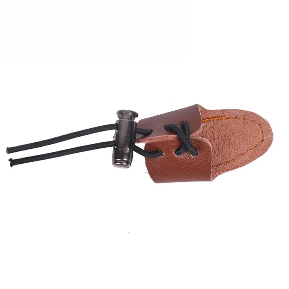2Pcs Cowhide Thumb Ring Finger Guard for Enhanced Grip (Anti-Sweat)