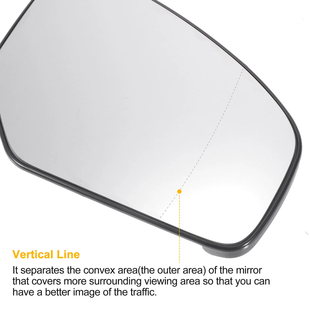 Right Side Heated White Mirror Glass for Honda Civic (2012–2017)