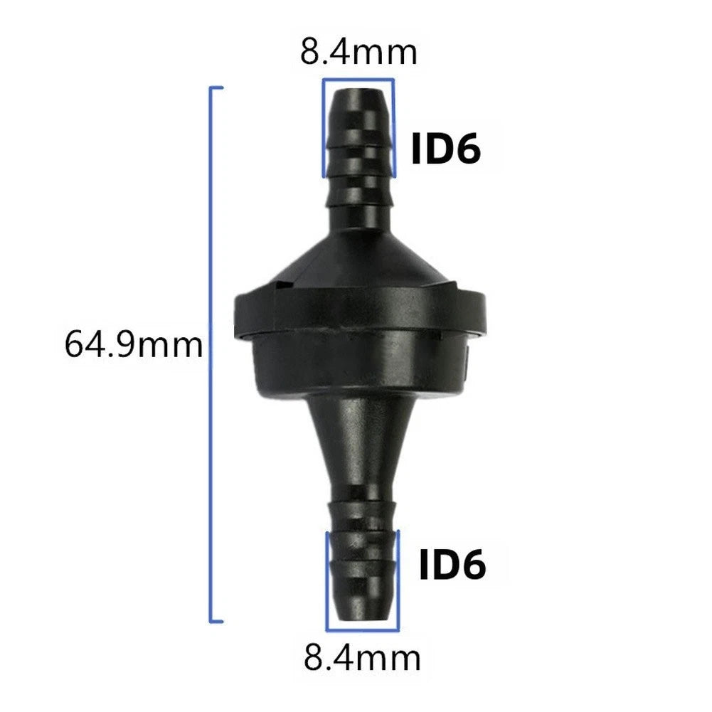 2PCS 6mm ID Plastic Check Valve for id6 Fuel Line Air Pump Vacuum Non-Return