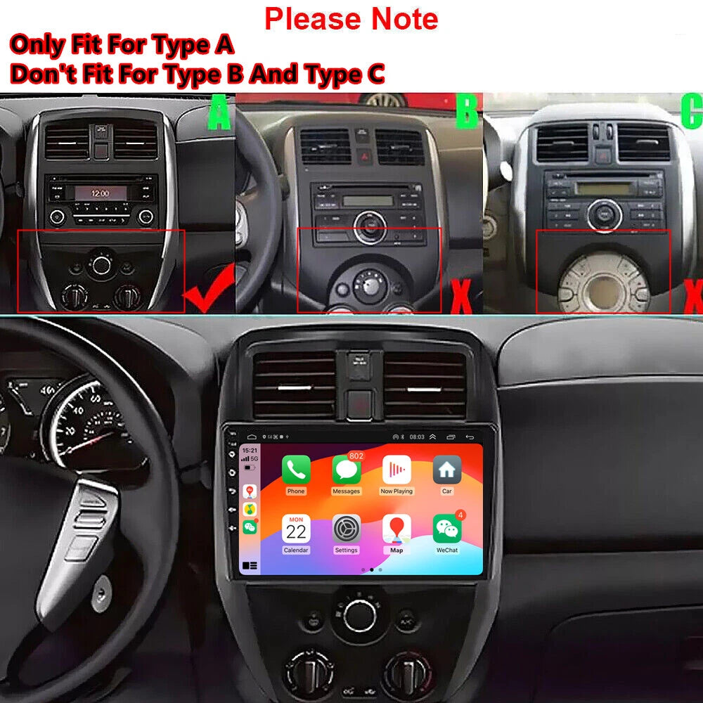 10.1'' Carplay Radio for Nissan Versa Sedan (2015–2019)