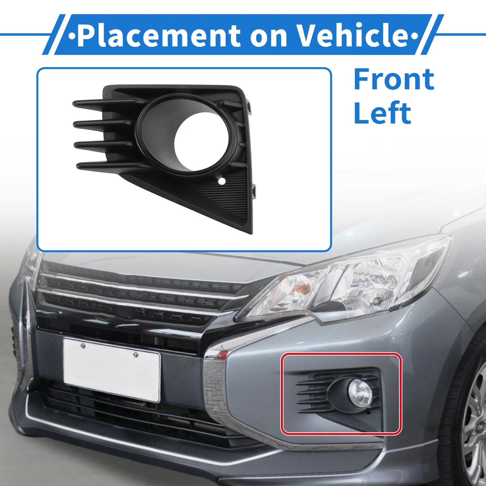 Front Left Fog Light Grill Replacement for Mitsubishi Mirage (2021–2024)