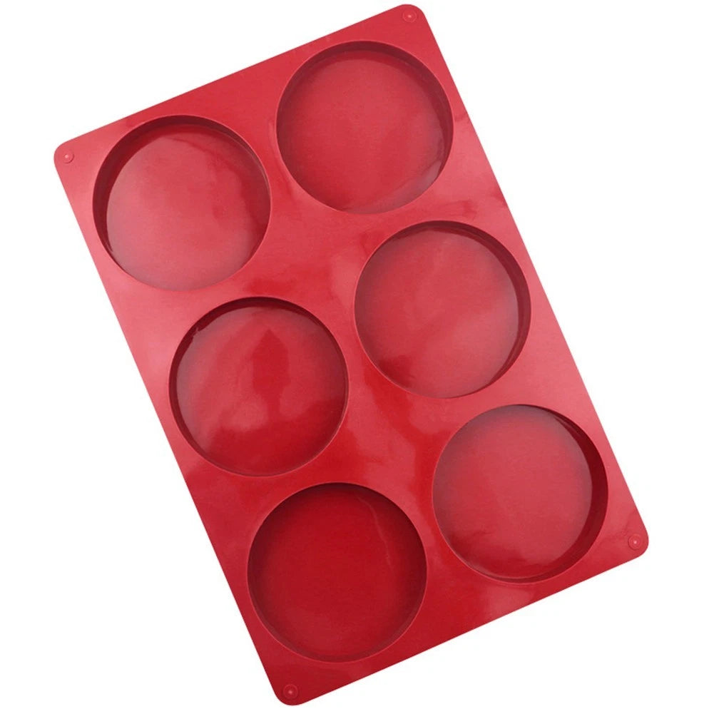 6 Cavity Round Silicone Mold for Cake and Chocolate