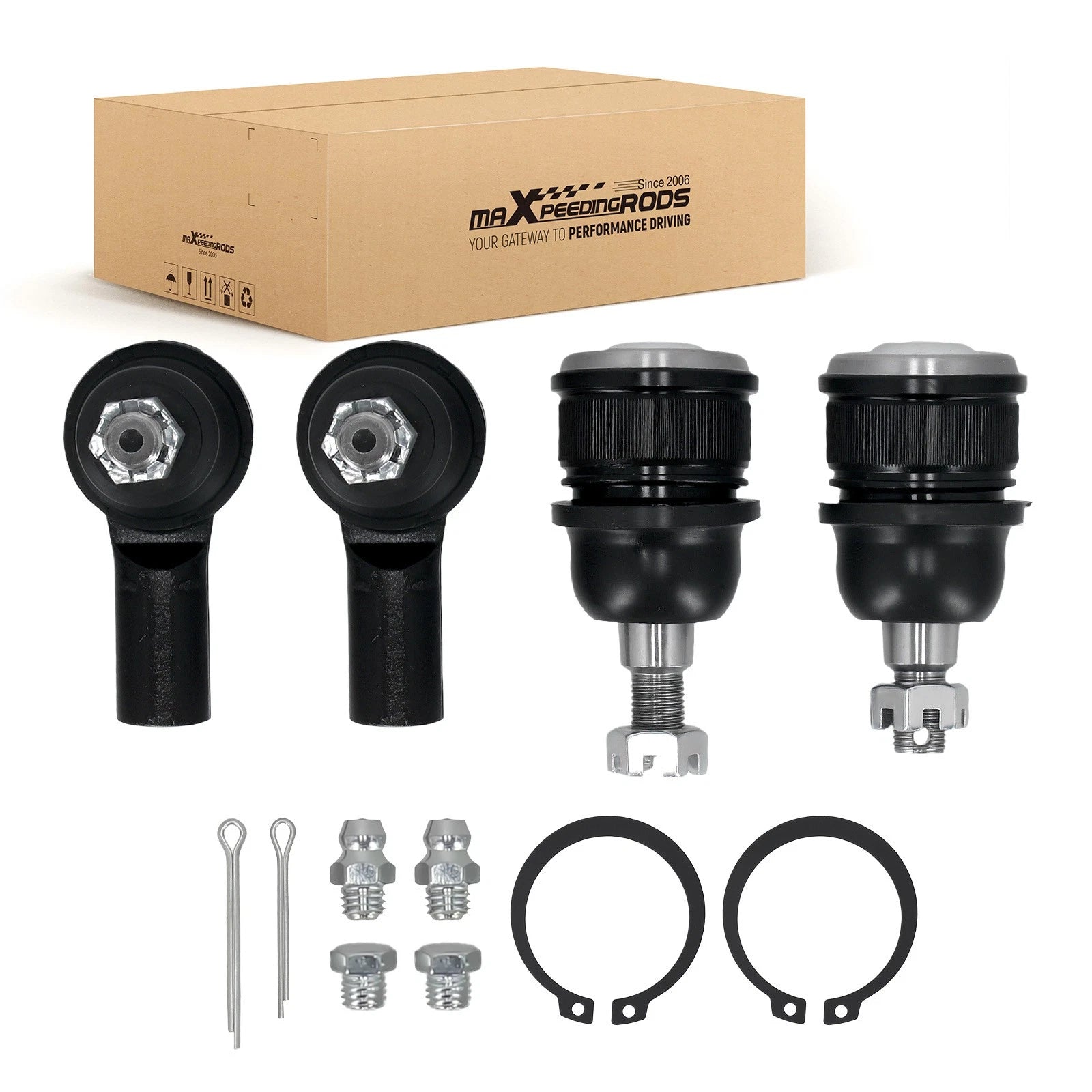 Set of 4 Front Lower Ball Joints Outer Tie Rod Ends for Honda Element (2003–2011)