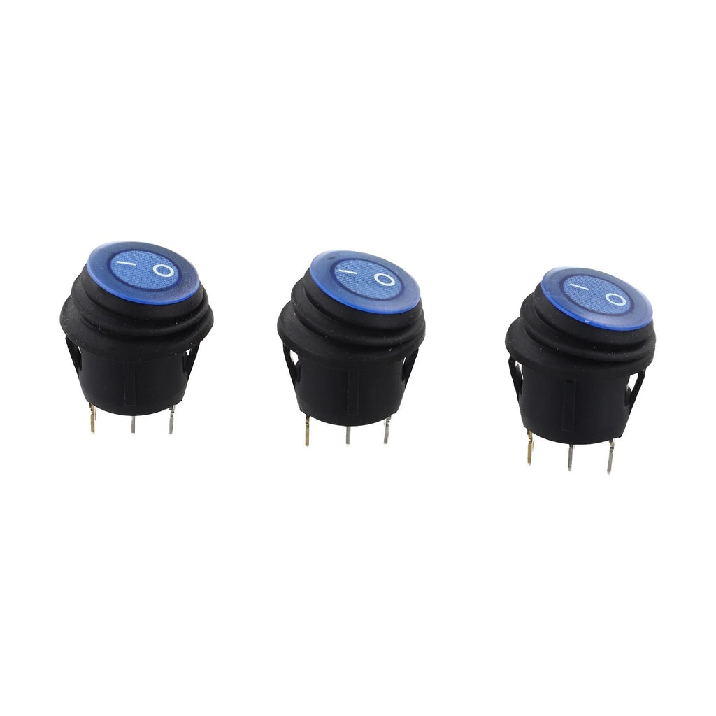 3 Pcs LED Rocker Switch SPST for 12V DC (20A)