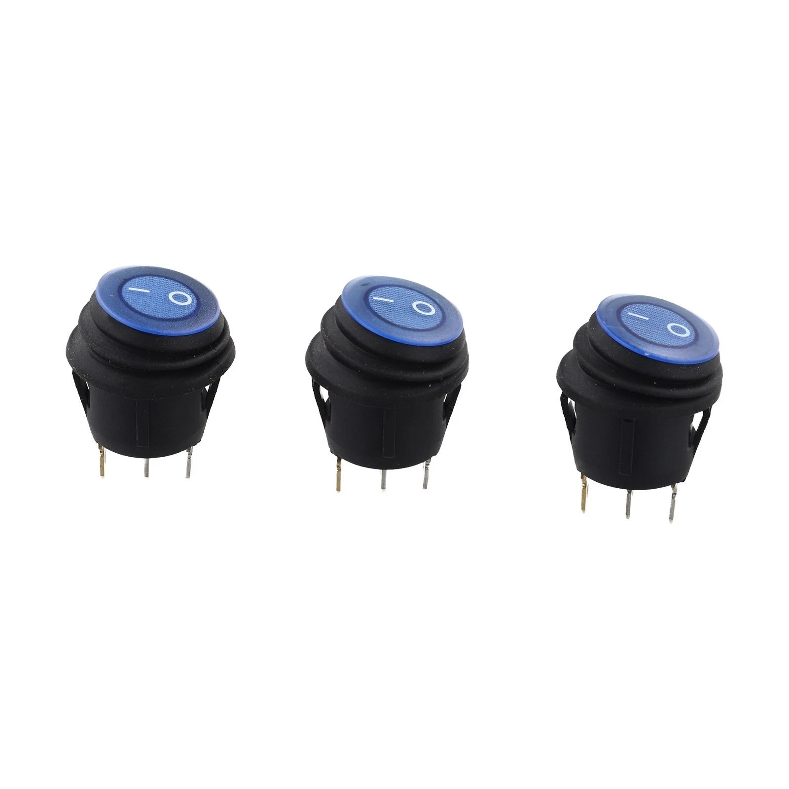 3 Pcs LED Rocker Switch SPST for 12V DC (20A)