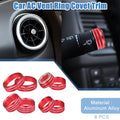 AC Vent Ring Cover Trim Kit 8 Pcs for GMC Sierra 2014–2018 Aluminum Red