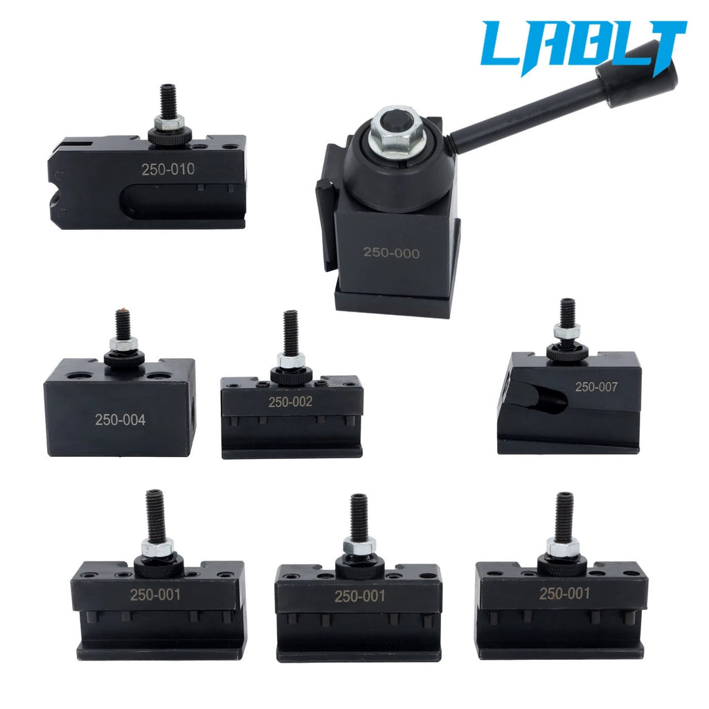 8Pcs Wedge Type Tool Post Set for Mini Lathe up to 8" (LABLT 250-000)