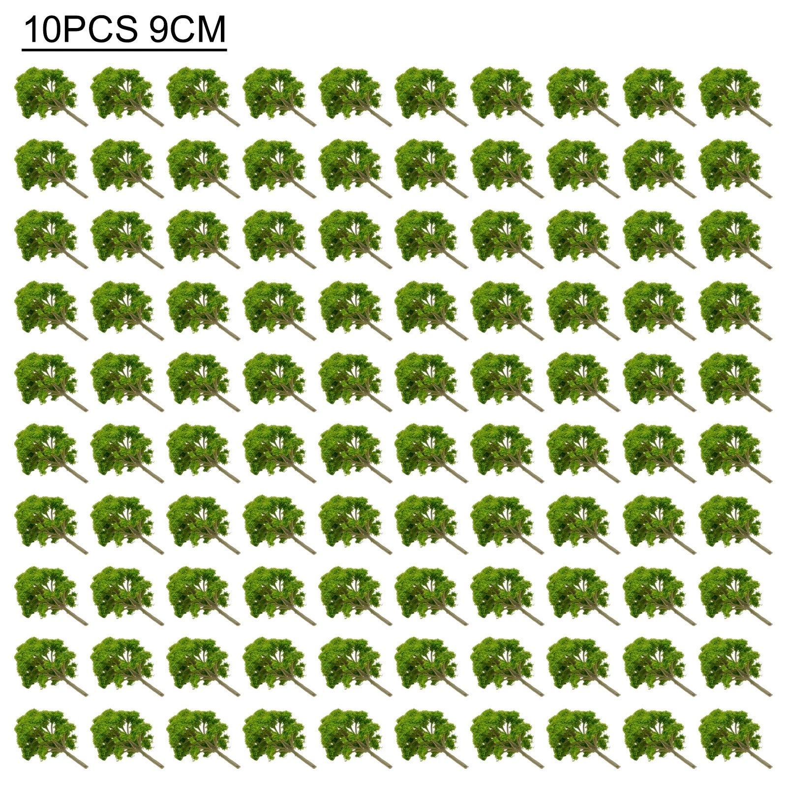 Set of 10 HO Scale Model Trees for Train Railroad Layout Scenery