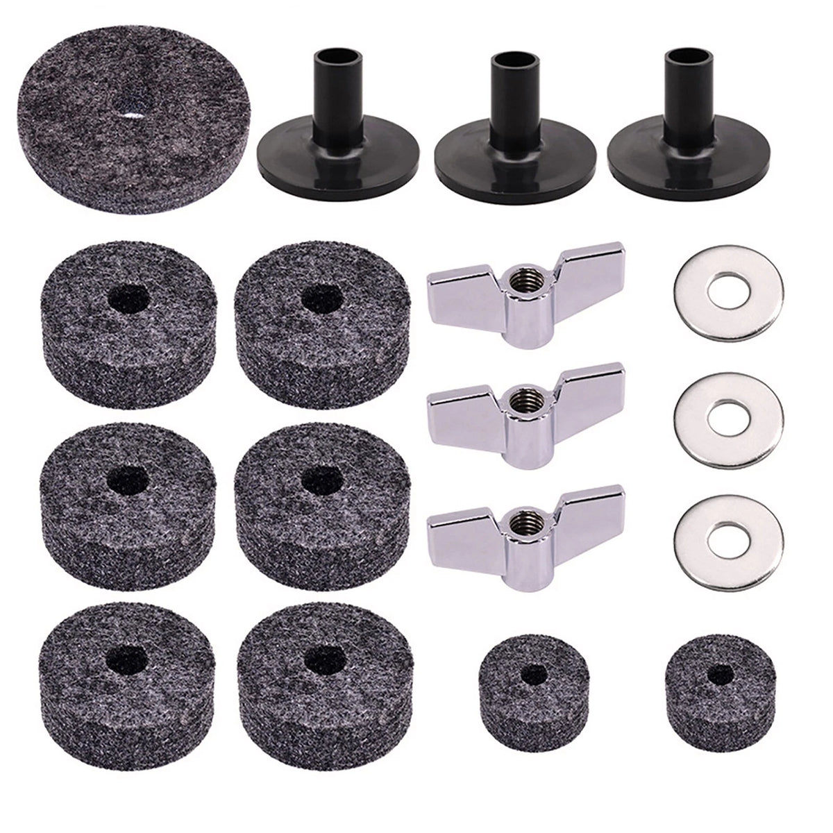 18Pcs Cymbal Part Replacement Hi Hat Felt Wing Nut for Drum Set