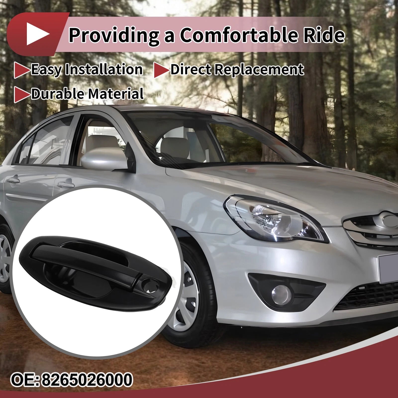 Car Exterior Door Handle Front Left Replacement for Hyundai Santa Fe (2006–2012)