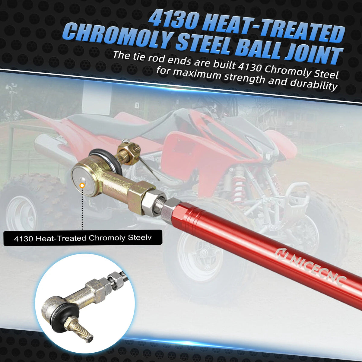 Steering Tie Rod Kit with Ball Joints for Honda TRX450R TRX450ER (2004–2009)
