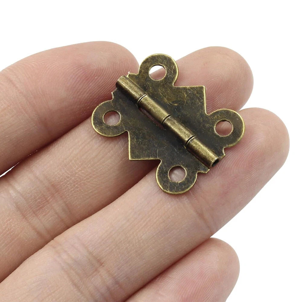 20Pcs Mini Butterfly Hinges for Dollhouse Jewelry Box Cabinet Door (2025mm)
