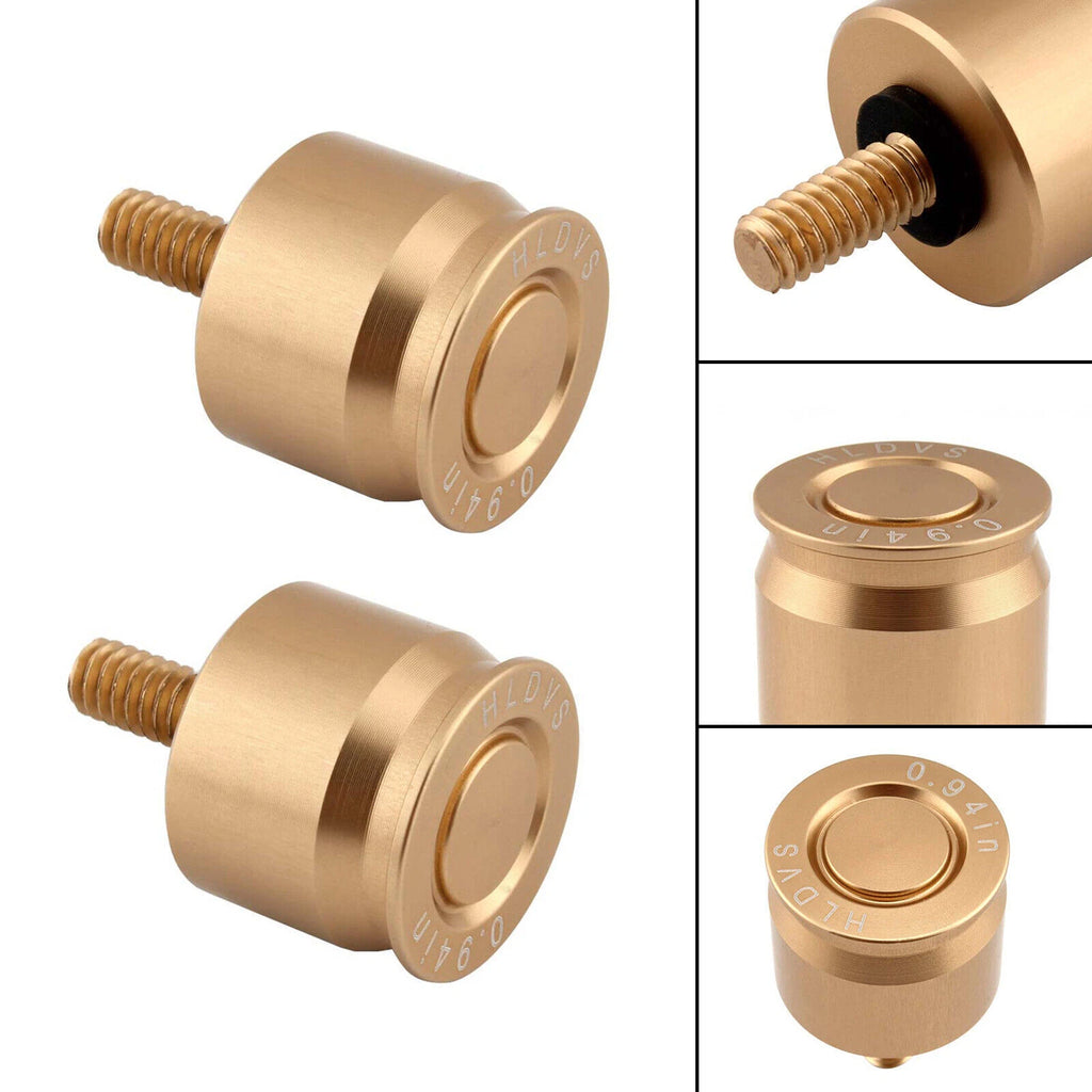 2X CNC Screw Mount Seat Bolt Gold for Harley Dyna, Softail, Sportster, Road King, Glide