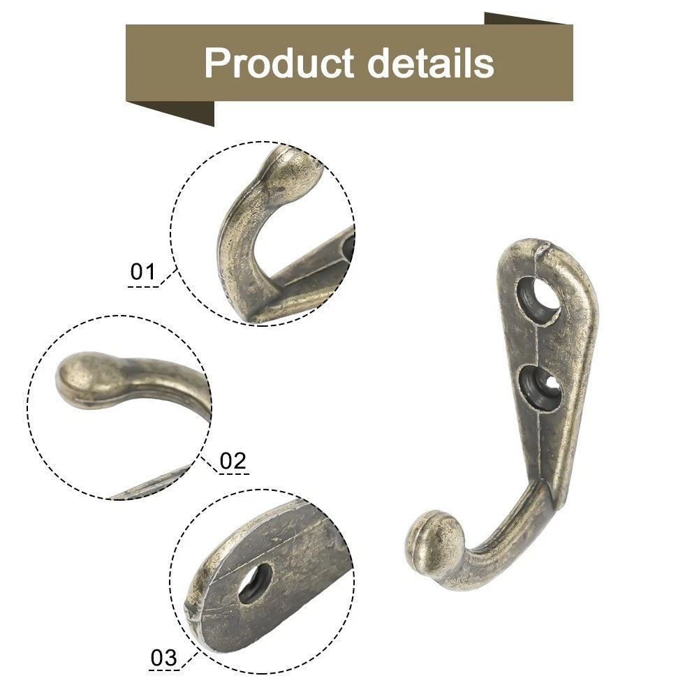 10pcs Wall Mounted Robe Hook Clothes Hanger with Screws Set