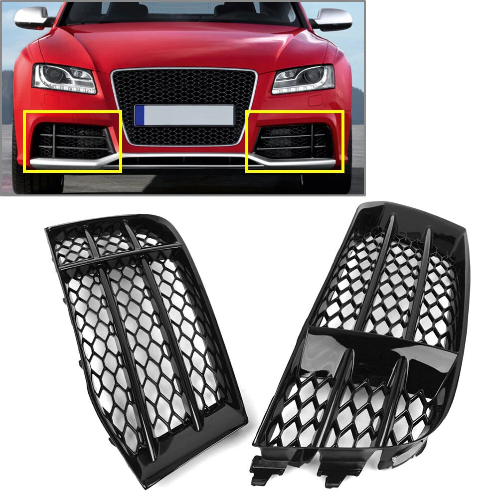 Open Mesh Honeycomb Front Bumper Fog Light Grille for Audi RS5 (2013–2016)