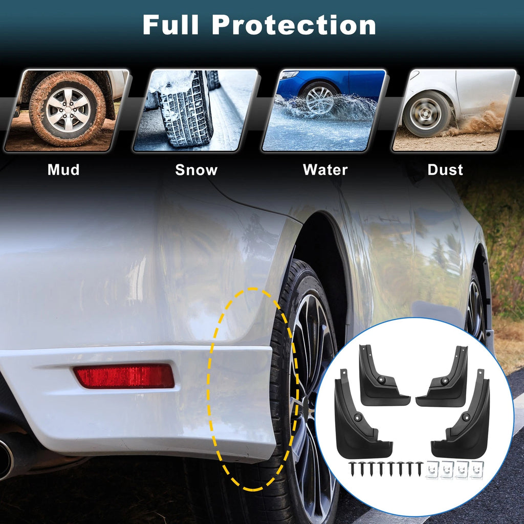 Set of 2 Mud Flaps Splash Guards for Peugeot 4008 (2012–2017)