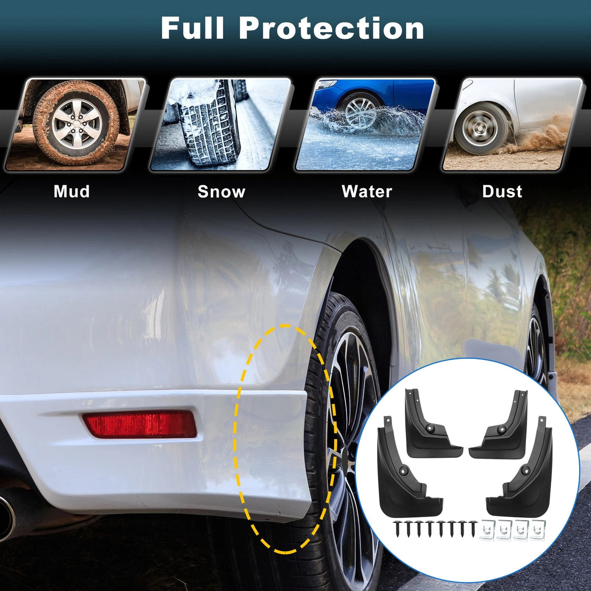 Set of 2 Mud Flaps Splash Guards for Peugeot 4008 (2012–2017)