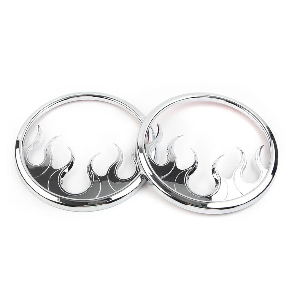 2 Pcs Chrome ABS Front Speaker Grill Trim Cover for Harley Electra Glide (2014–2022)