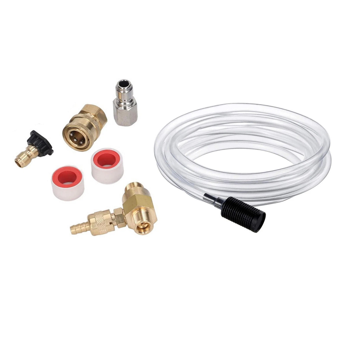 Downstream Soap Injector for Pressure Washer (4000 PSI, 3/8", 10ft Hose)