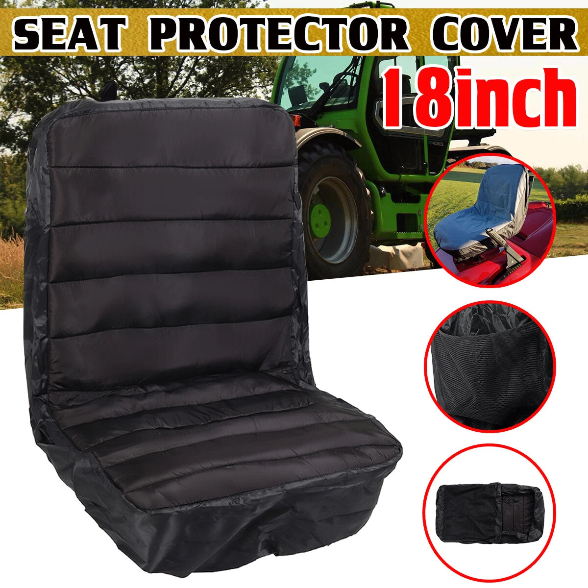 Waterproof Padded Seat Cover for Lawn Mower Tractor Universal