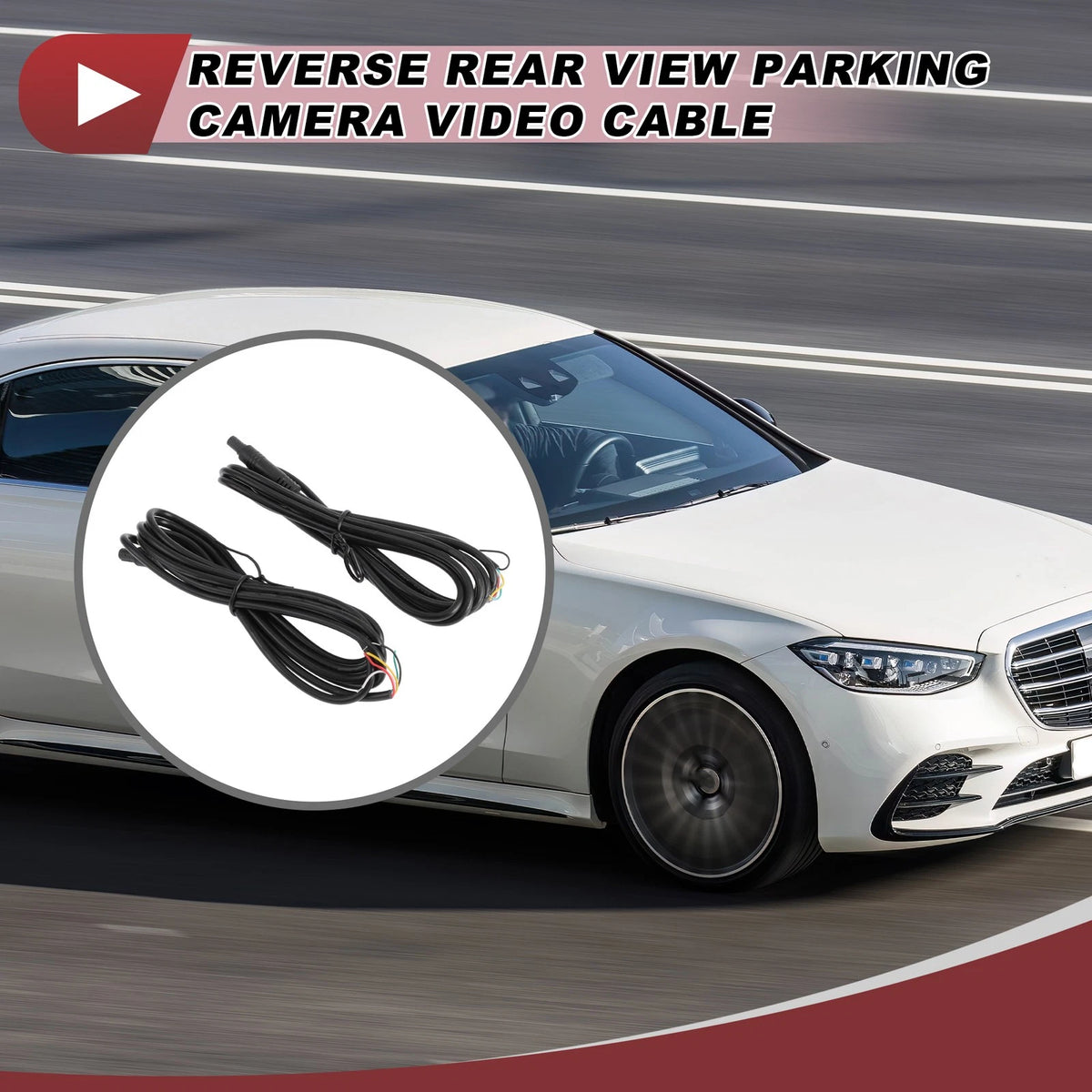 Set of 2 Reverse Rear View Parking Camera Video Cables 5.91ft 5Pin
