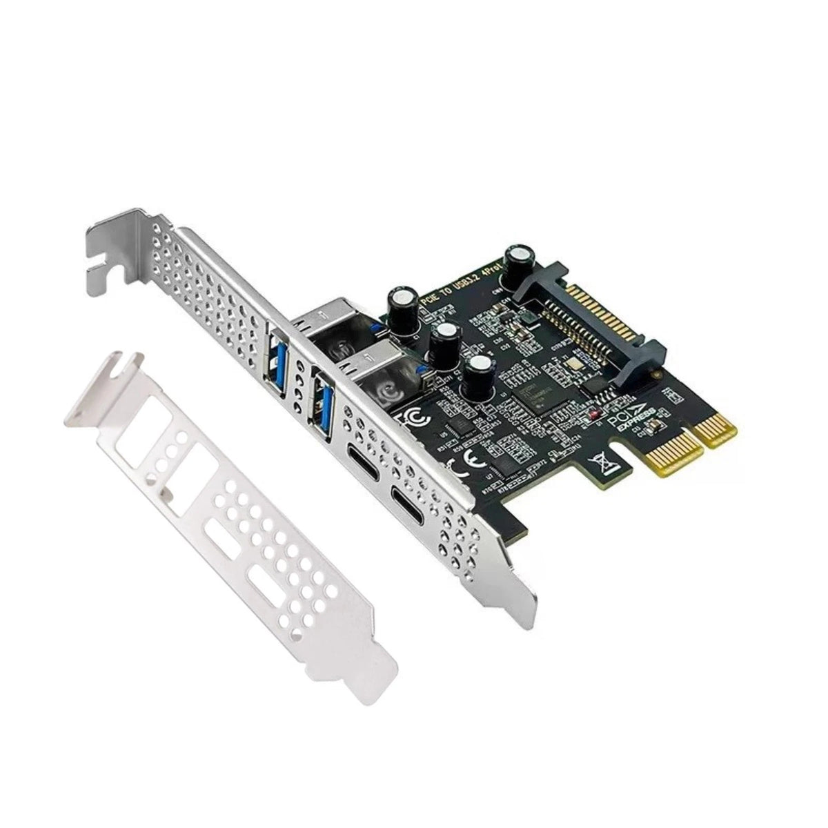 PCI Express to USB Adapter Card with 15Pin SATA Power Interface