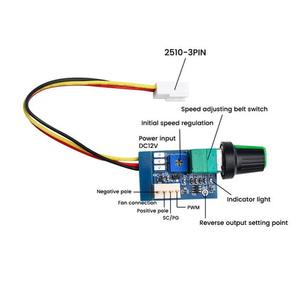 4 Wire DC12V CPU Fan Speed Controller for PC