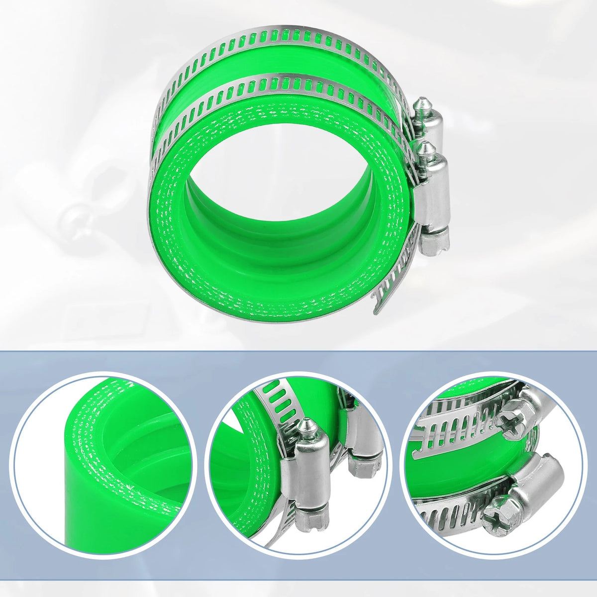 45mm ID Green Carburetor Adapter Inlet Intake Pipe Boot with Clamps for