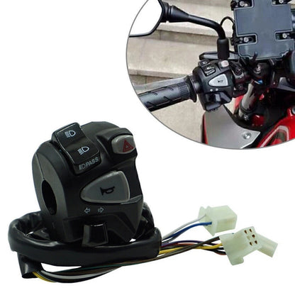 Handlebar Horn Turn Signal Headlight Switch for Motorcycle (7/8" 22mm)