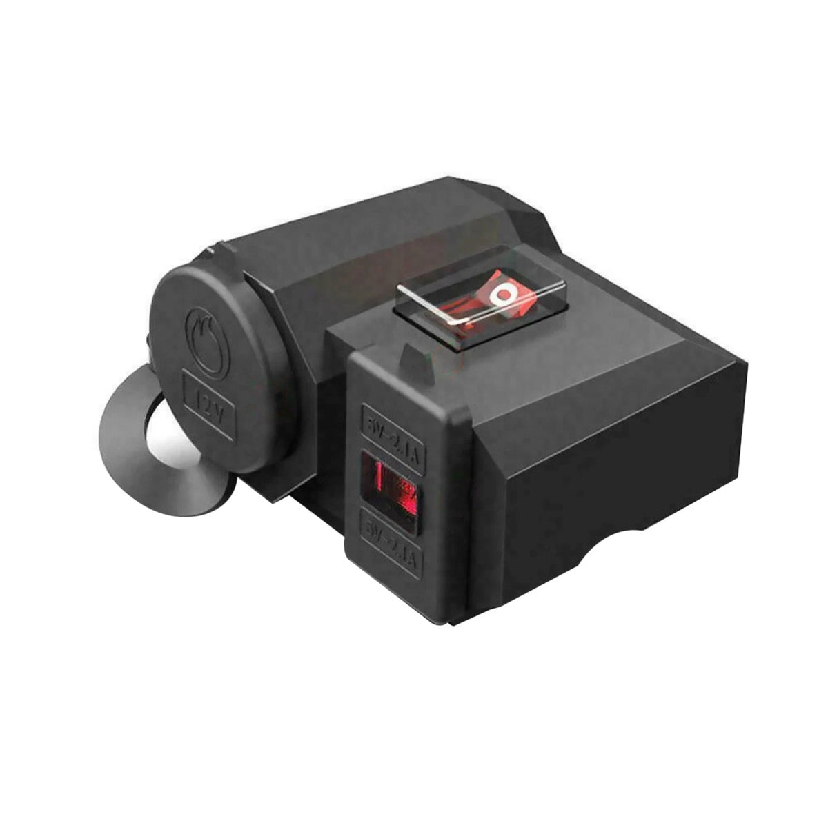 Dual USB Charger Socket with LED Voltmeter for Motorcycle (12V)